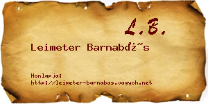 Leimeter Barnabás névjegykártya