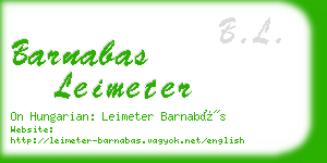 barnabas leimeter business card